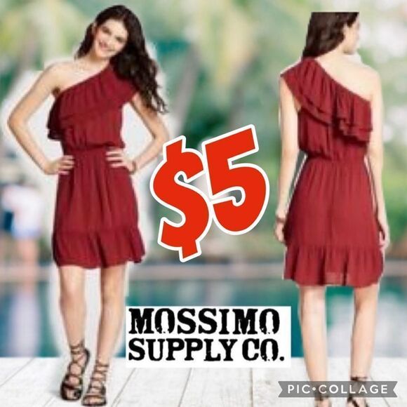 $5 ADD ON ITEM/NWT cold shoulder maroon stretchy dress - Picture 1 of 9